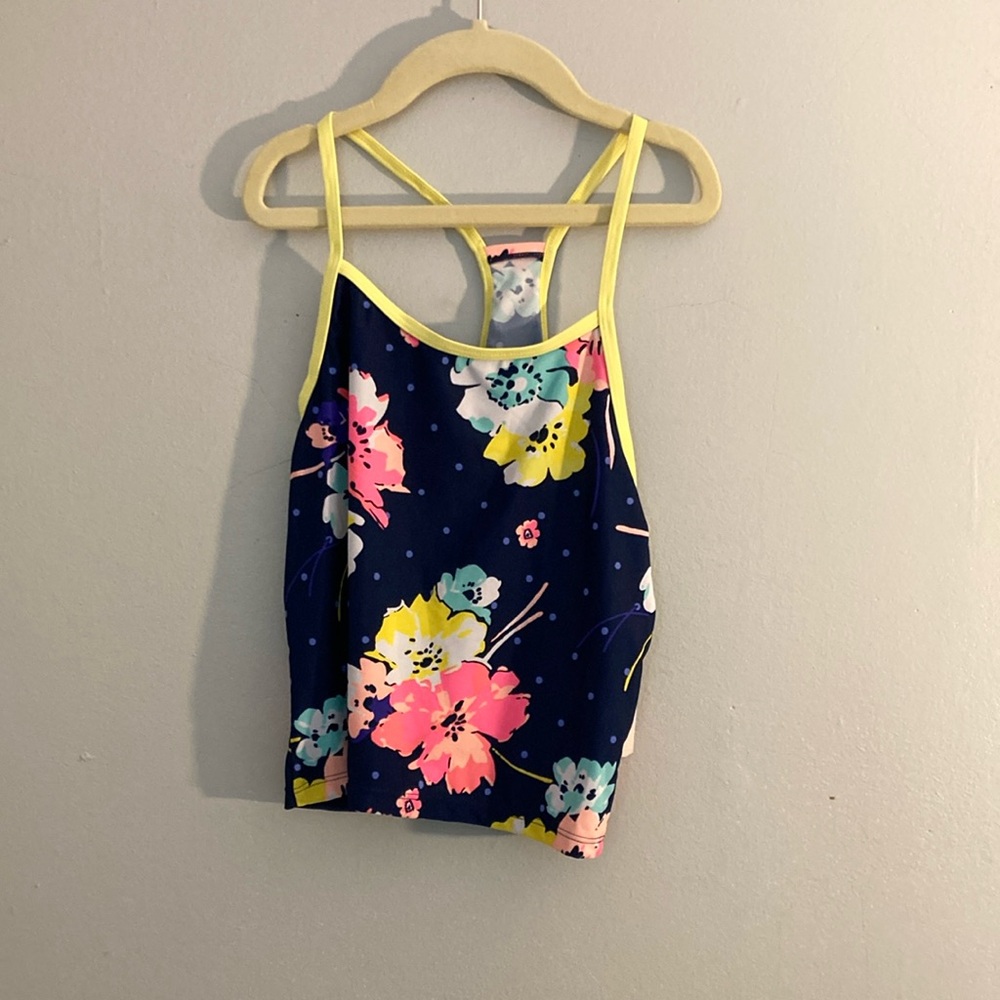 Old Navy Kids Floral Swim Bikini Top - Navy and Yellow